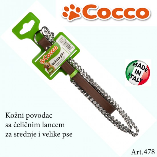 Kožni povodac sa čeličnim lancem za srednje i velike pse